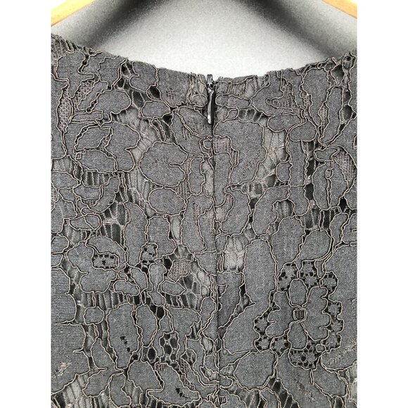 Lulus Women's Sleeveless Lace Plunge Neckline Dress M Black LBD Cocktail Party - Picture 4 of 9